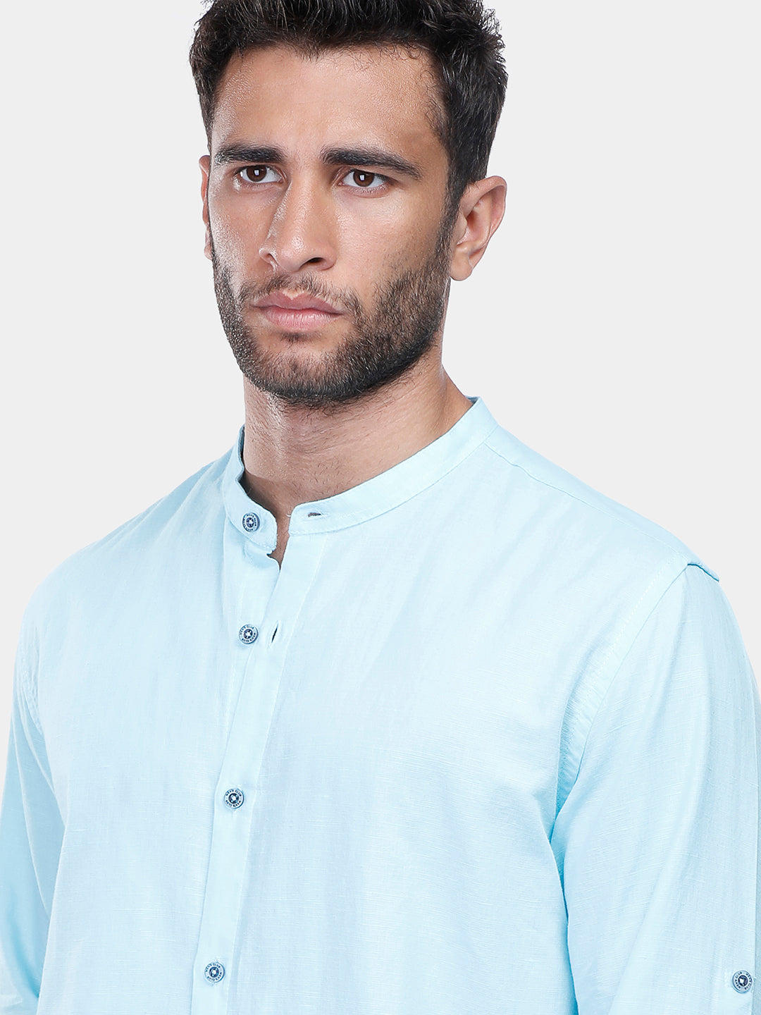 Turquois linen Slim Fit Shirt