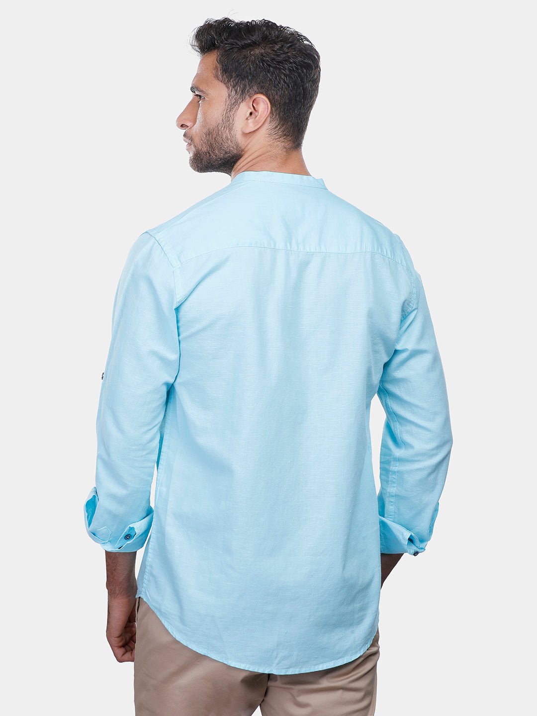 Turquois linen Slim Fit Shirt